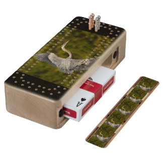 great blue heron cribbage board