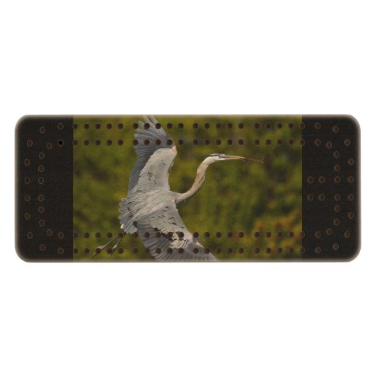 great blue heron cribbage board (Front (Horizontal))