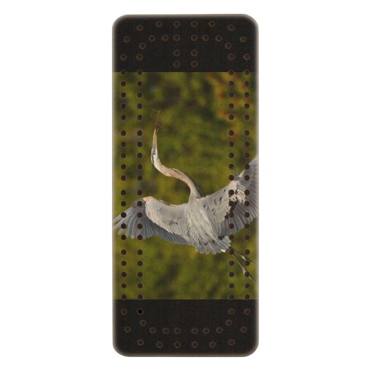 great blue heron cribbage board (Front Vertical)