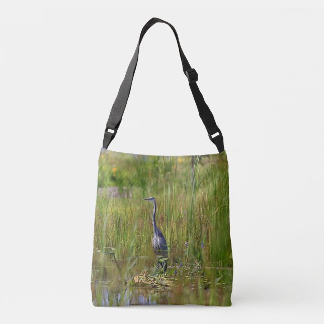 Great Blue Heron Crossbody Bag (Back)