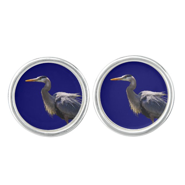 Great Blue Heron Cufflinks (Front)