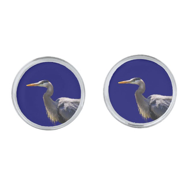 Great Blue Heron Cufflinks (Front)