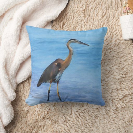 Great Blue Heron, Customizable Throw Pillow | Zazzle