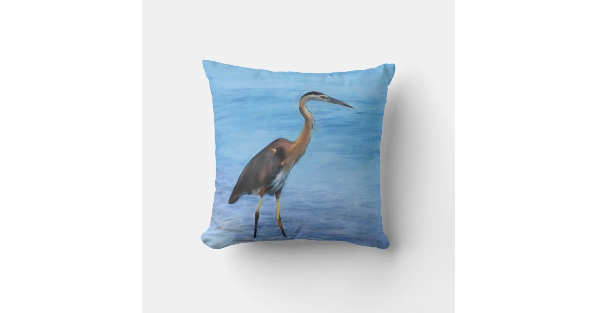 Great Blue Heron, Customizable Throw Pillow | Zazzle