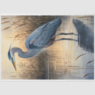 Great Blue Heron Decoupage Tissue Paper