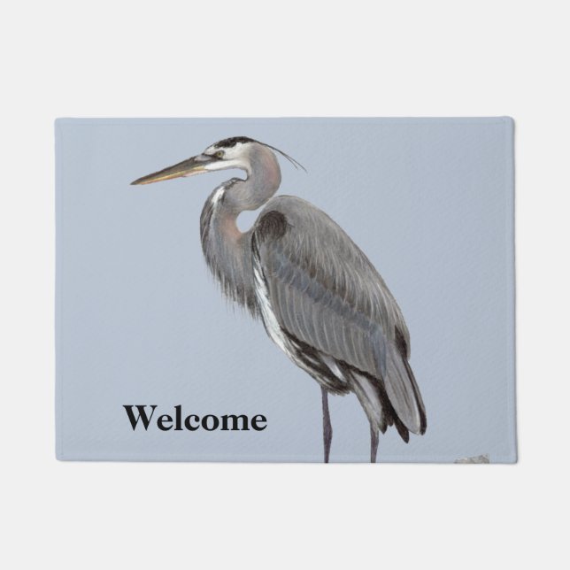 Great Blue Heron Doormat (Front)