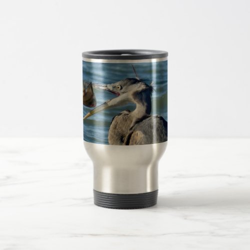Great Blue Heron Down the Hatch Travel Mug