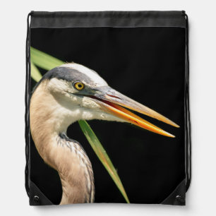 Great Blue Heron Drawstring Bag