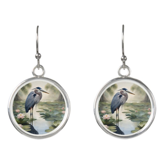 Great Blue Heron Earrings (Front)