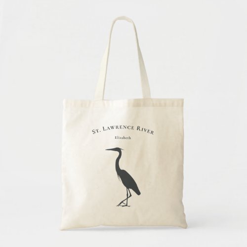 Great Blue Heron  Egret silhouette custom text Tote Bag