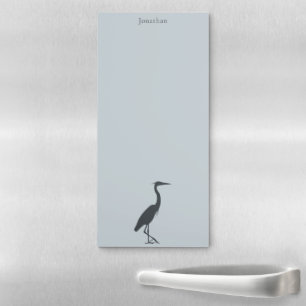 Great Blue Heron Egret silhouette personalized Magnetic Notepad