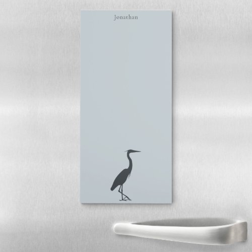 Great Blue Heron Egret silhouette personalized Magnetic Notepad