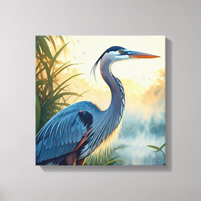 Great Blue Heron Everglades National Park Florida Canvas Print (Front)