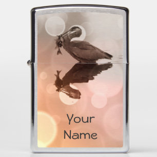Great Blue Heron -Fisherman's Sunrise Zippo Lighter
