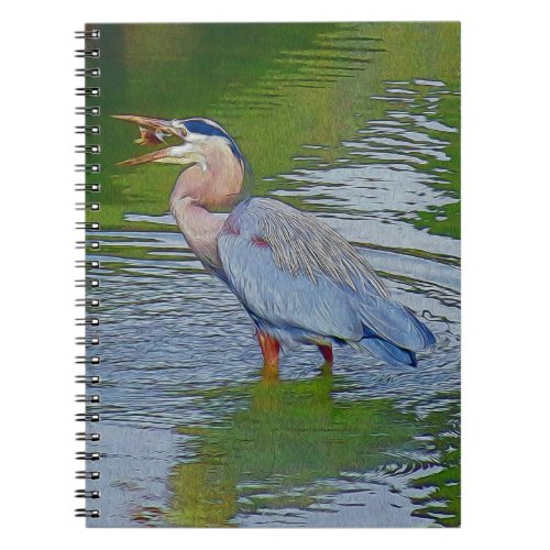 Great Blue Heron Fishing Photography Notebook