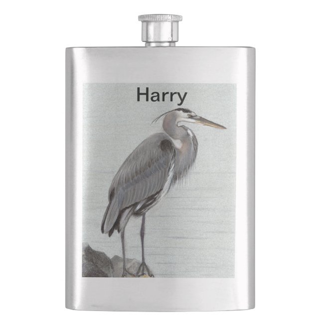 Great Blue Heron Flask (Front)