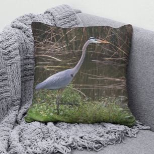 Great Blue Heron Florida Photograph Throw Pillow