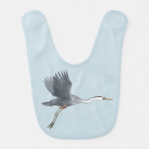 Great Blue Heron Flying Baby Bib