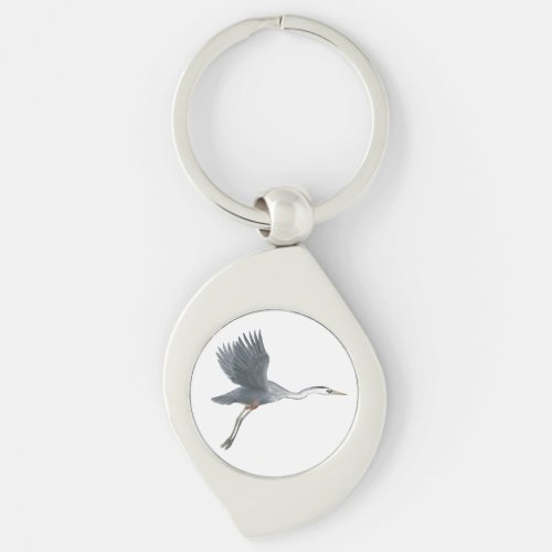 Great Blue Heron Flying Keychain