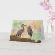 Great Blue Heron Folded Greeting Card