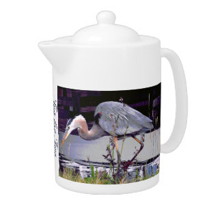 Great Blue Heron Foraging Teapot