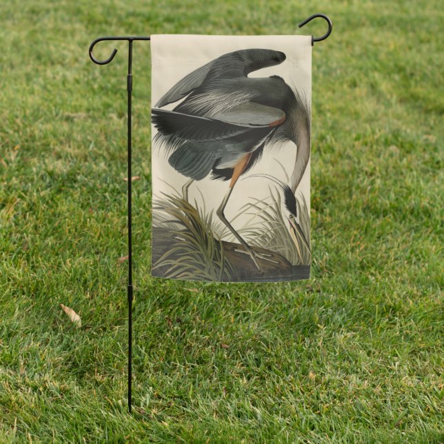 Great Blue Heron from Audubon's Birds of America Garden Flag (In SItu)