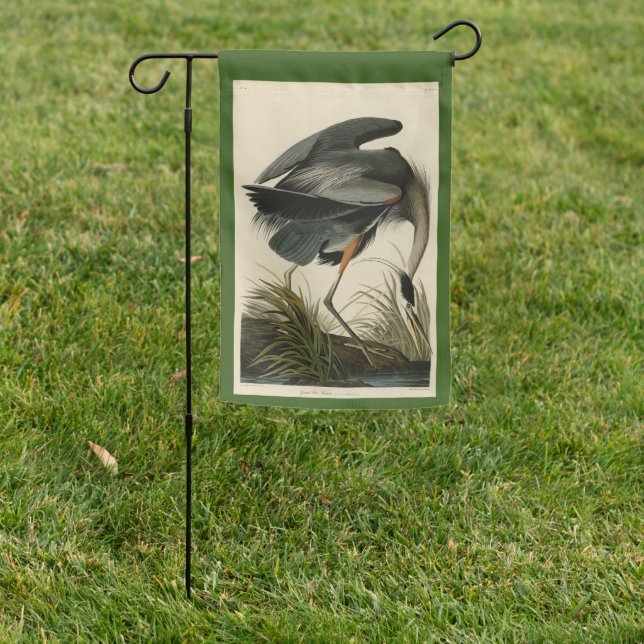 Great Blue Heron from Audubon's Birds of America Garden Flag (In SItu)