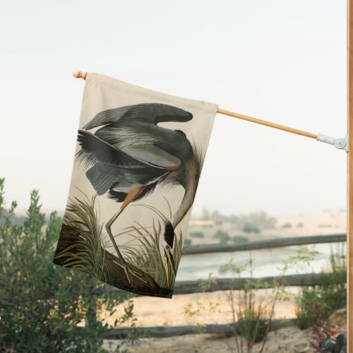 Great Blue Heron from Audubons Birds of America House Flag