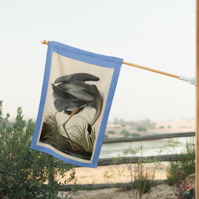 Great Blue Heron from Audubon's Birds of America House Flag (Insitu (Back))