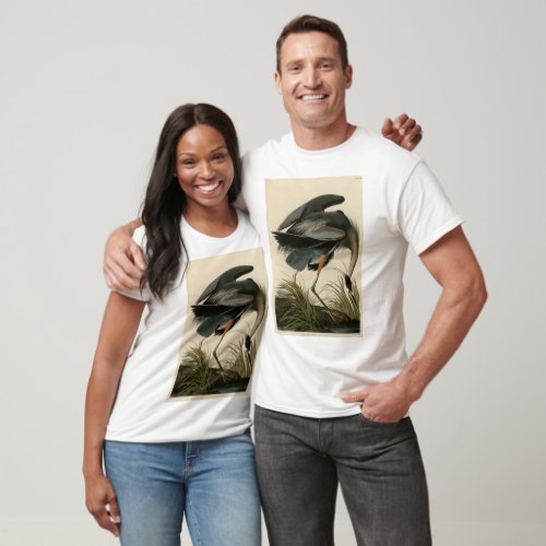 Great Blue Heron from Audubons Birds of America T_Shirt