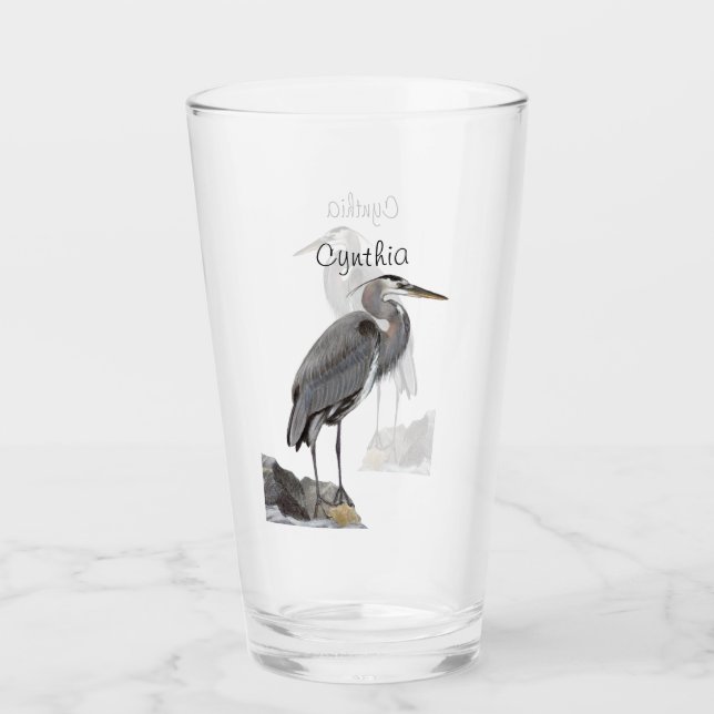 Great Blue Heron Glass (Front)