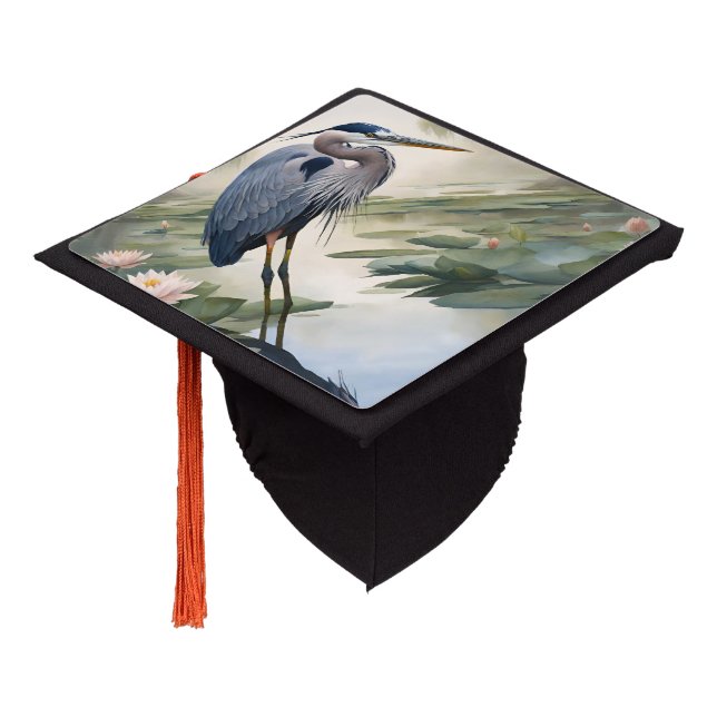Great Blue Heron Graduation Cap Topper (Angled)
