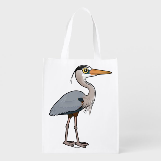 Great Blue Heron Grocery Bag (Back)