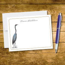Great Blue Heron Hand-Drawn Vintage Elegant Bird