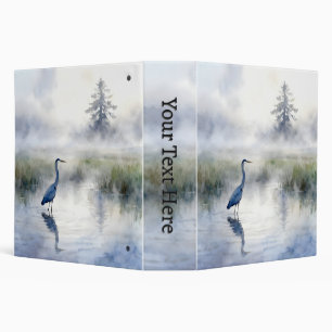 Great Blue Heron in a Salt Marsh 3 Ring Binder