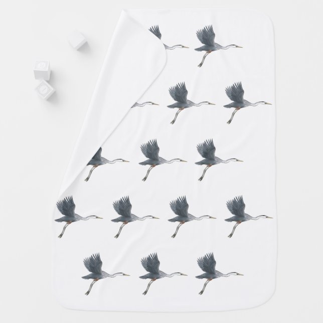 Great Blue Heron in Flight Baby Blanket (In Situ)