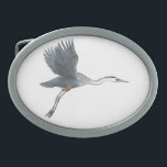 Great Blue Heron in Flight Belt Buckle<br><div class="desc">This belt buckle design is from my original watercolor painting of a Great Blue Heron taking flight - set on a customizable solid color background. I always find it a minor miracle when a large bird like this one becomes airborne. It is a beautiful moment that almost defies belief. Fly...</div>