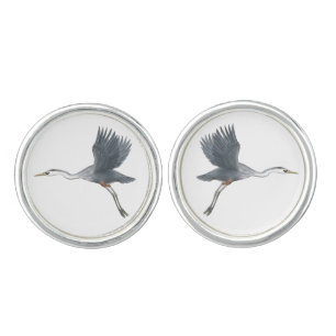 Great Blue Heron in Flight Cufflinks