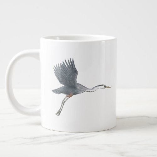 Great Blue Heron in Flight Giant Coffee Mug