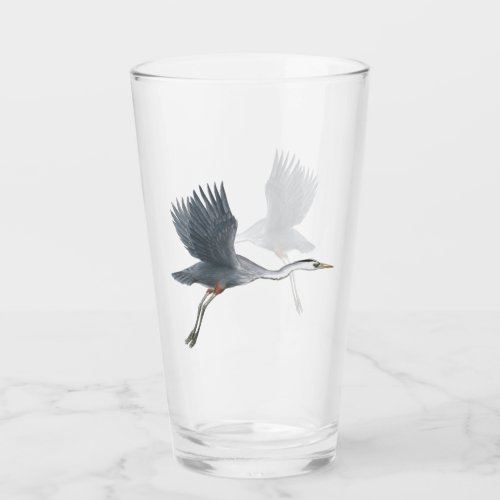 Great Blue Heron in Flight Glass
