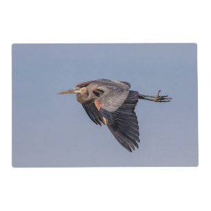 Great Blue Heron in flight Placemat