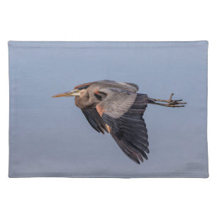 Great Blue Heron in flight Placemat