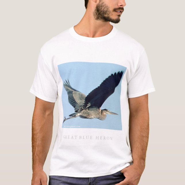Great Blue Heron in Flight T-Shirt (Front)