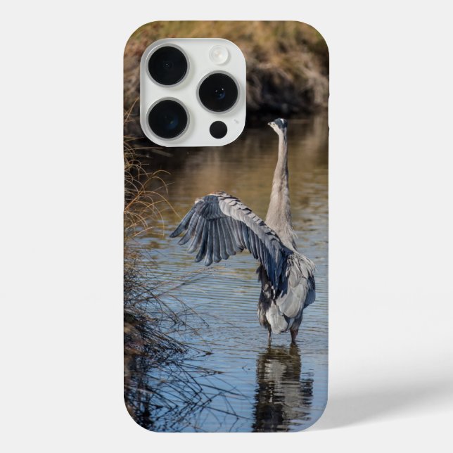 Great Blue Heron in Lake Case-Mate iPhone Case (Back)
