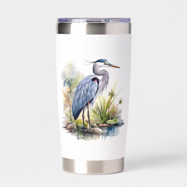 Great Blue Heron Insulated Tumbler (Front)