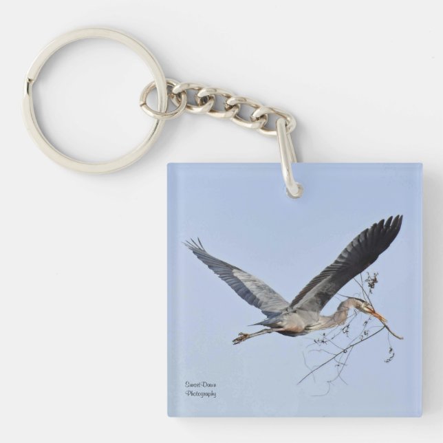 Great Blue Heron     Keychain (Front)