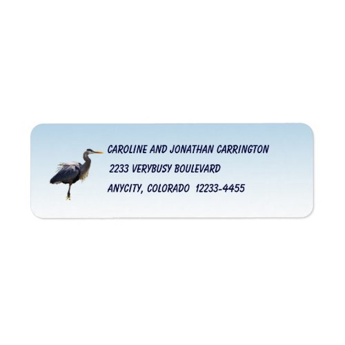 Great Blue Heron Label