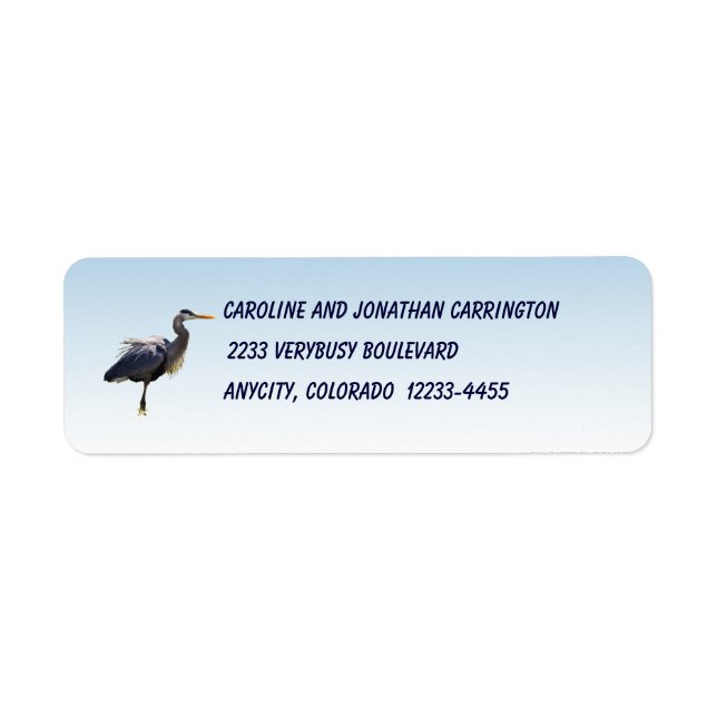 Great Blue Heron Label (Front)
