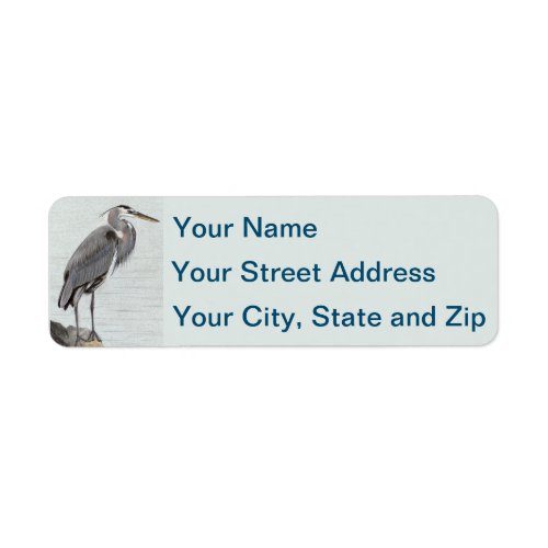 Great Blue Heron Label