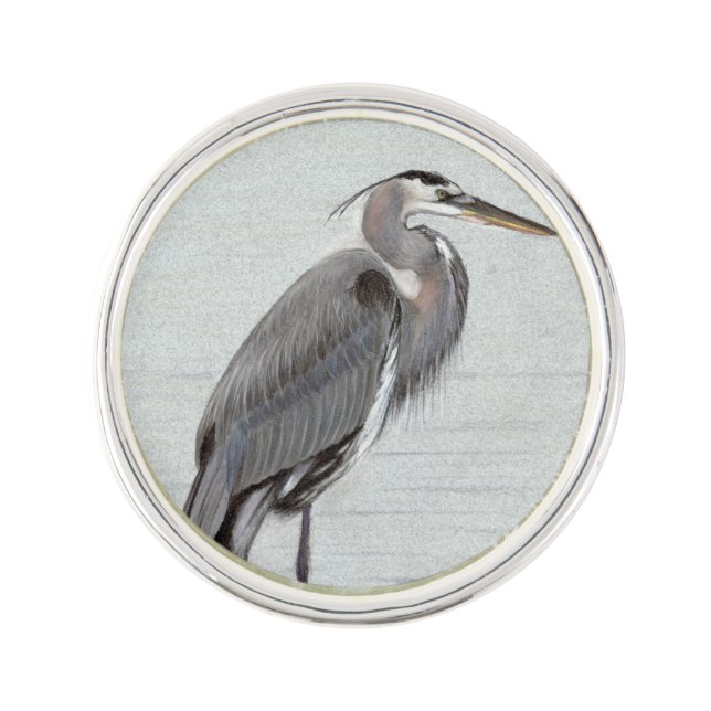 Great Blue Heron Lapel Pin (Front)